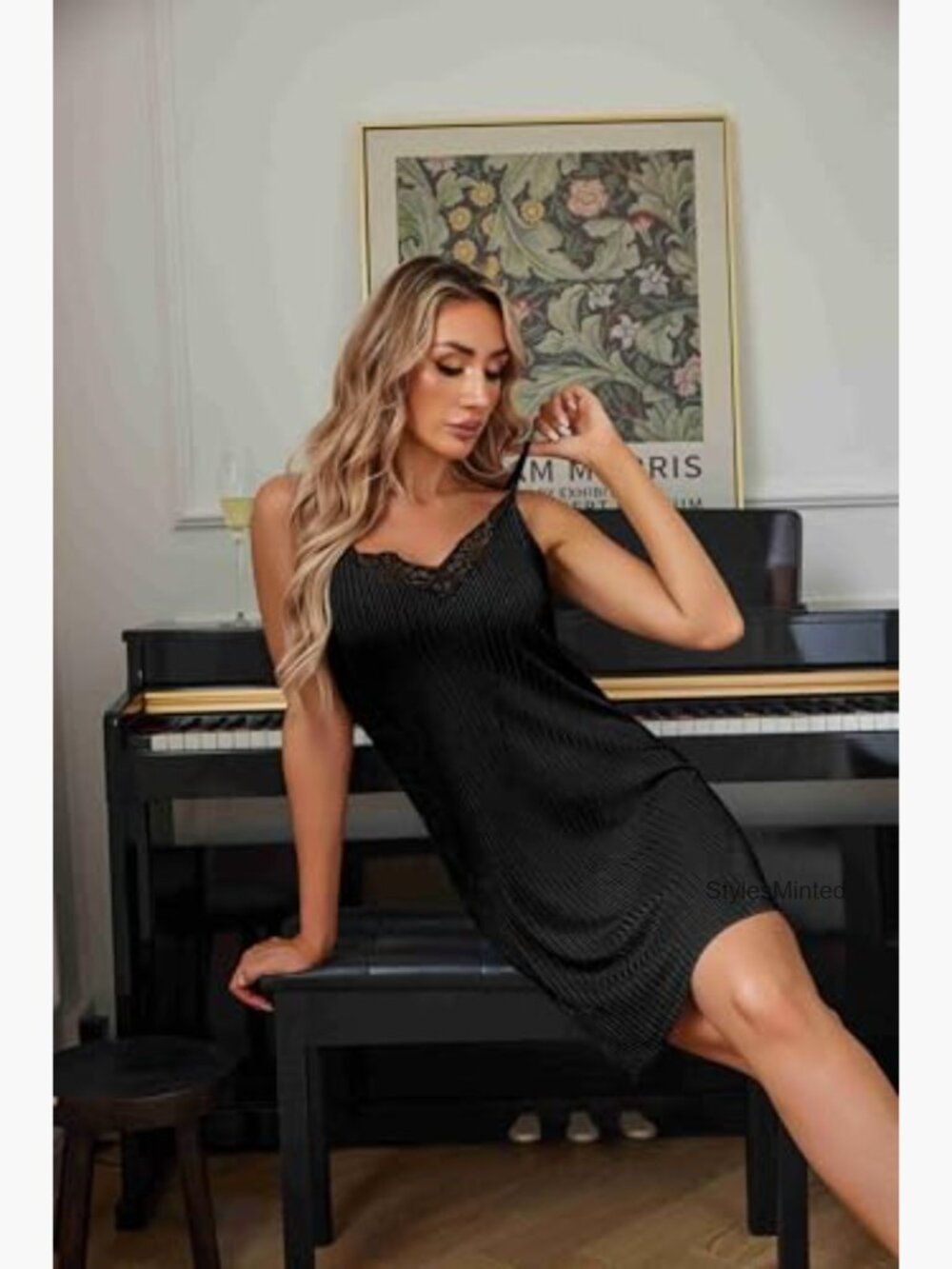 Sexy Lace Spaghetti Strap Cami Sleeveless Nightgown Sleep Dress - Women's - Picture 4 of 7